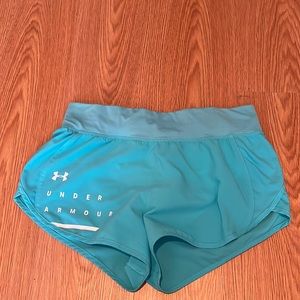 Under Armour running shorts teal medium 2” inseam